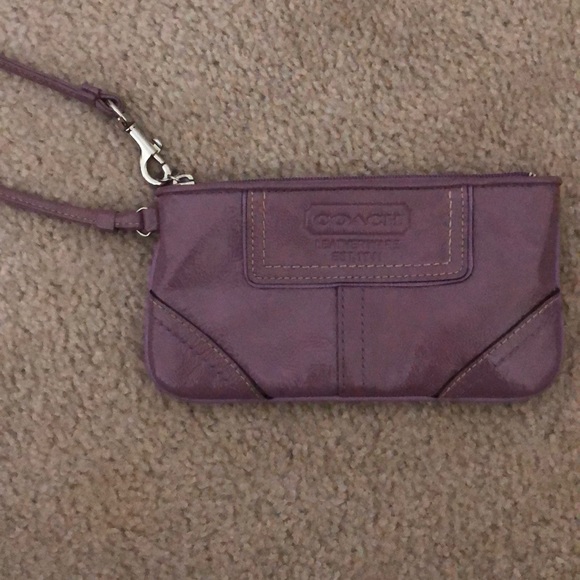Purple Coach Wristlet - Picture 1 of 4